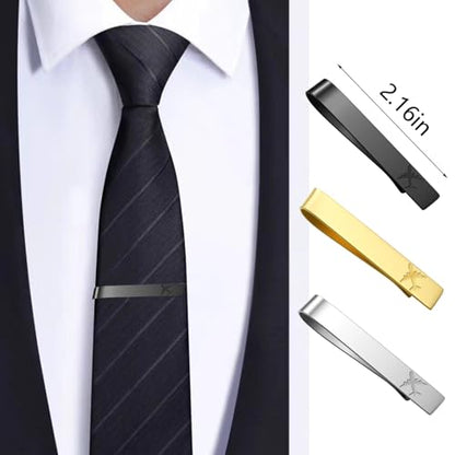 GWD Stainless Steel Tie Clips for Men Classic Tie Bar Clip Set | Ideal Gift for Father, Husband, Boyfriend, Business, Wedding, Tie clip With Gift Box - style: Aeroplane