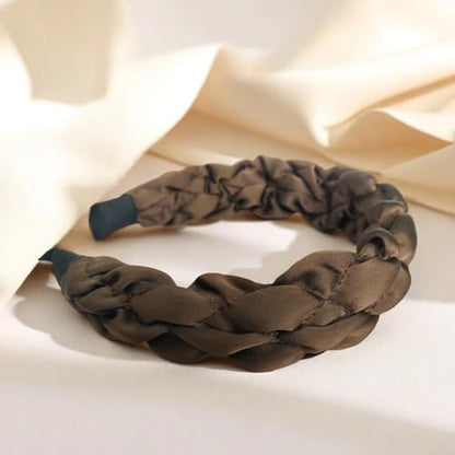 Womens Quilted Headband Wide Padded Hairband Fashion Hair Accessories Women Daily Wear Outfit Styling Hair Band (Dark Curry) - color: Dark Curry, size: 1 Count (Pack of 1)