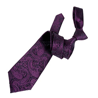 Alizeal Mens Gradient Paisley Necktie and Pocket Square Set | Elegant Design Perfect for Weddings Banquets Business Formal Events - color: 170-plum Purple
