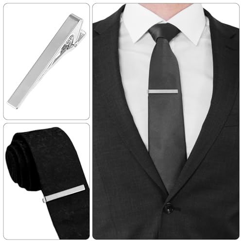 vivinin 5P Tie Clips For Men, 5 Different Color Tie Bar, Stainless Steel Tie Clip For Business, Wedding, Anniversary, Father's Day Gifts and Daily Life - style: Classic