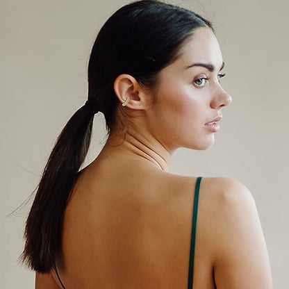Ear Cuff Earrings for Women Chunky Ear Cuffs Non Piercing | Clip on cartilage earrings helix fake earrings jewelry trendy stuff christmas gift stocking stuffers - color: Q