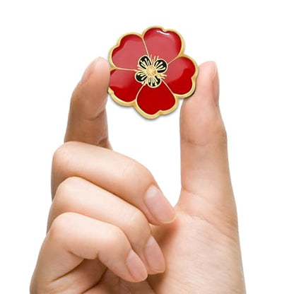 2/20/50/100Pcs Memorial Day Veterans day Flower Enamel Lapel Pin 1“, Souvenir For Men Women Clothes Bags Hats - color: 10-Pack