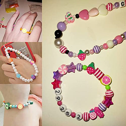 100pcs Mixed Fruit Polymer Clay Spacer Beads for Women Jewelry Making DIY Bracelet Necklace Hair Clip Accessories (Fruit) - color: Fruit