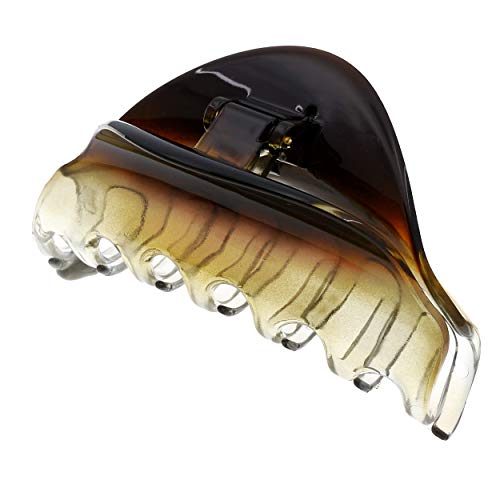 Camila Paris CP2379 French Hair Clips for Women, 3.75" Large Claw Clip Strong Hold All Day, Girl Large Claw Clips for Thick Hair, No Damage No Slip Flat Clip for Women. Made in France - color: Clear