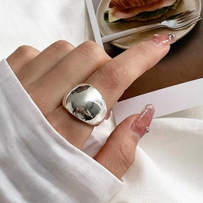 Roe Dolph Chunky Gold Rings for Women Stackable Statement Ring Set | Mixed sculptural shapes and polished surfaces create bold stacking combinations for parties dinners and everyday outfits - color: B1