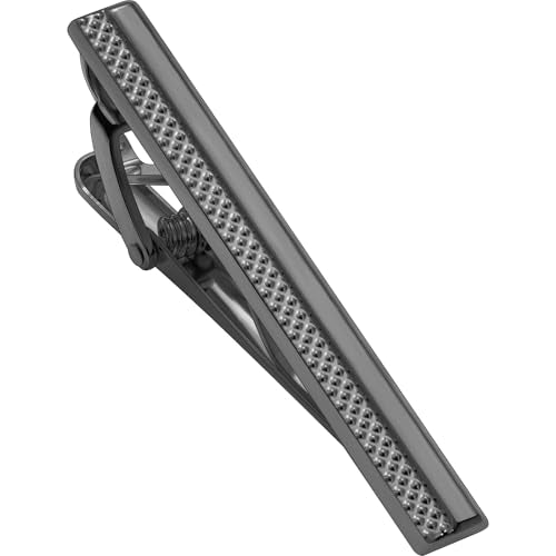 Tie Clip for Men, TAIGRAMA Tie Bar and Tie Pin Clip for Skinny Ties Gold Rose Gold Silver Black, Unique Mens Tie Clip Tie Clasp Suitable for Wedding Anniversary Business Professional and Best Gift - style: Style2-Black
