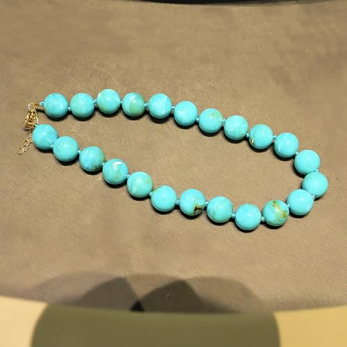 JNF Chunky Beaded Necklaces Women Large Big Ball Bead Choker Necklace Bold Statement Beads jewelry Gift - color: turquoise bead