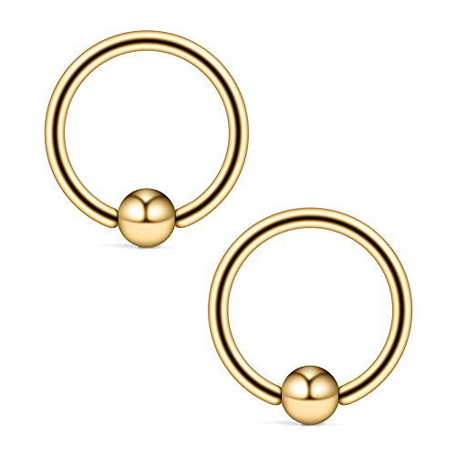 8PCS Assorted Colors Stainless Steel Body Jewelry Ball Eyebrow Ear Navel Belly Lip Piercing Bar Ring 16G 8mm - style: Captive Bead Nose Rings