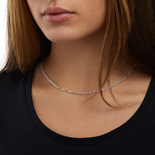 Amazon Essentials 14K Gold Plated Paperclip Chain Necklace - color: Silver, size: 16"