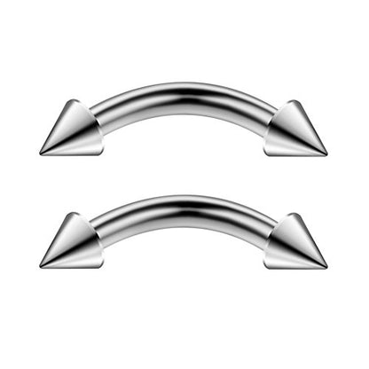 12PCS 12G Surgical Steel PA Eyebrow Ear Navel Belly Lip Ring Body Piercing Jewelry - style: 10mm w Spikes