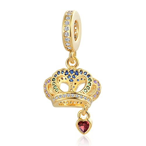 Bow Royal Crown Married Couple Wine Bottle Lock Key Arrow Heart Dangle Charm Bead for Pandora Bracelet … - style: Queen Crown