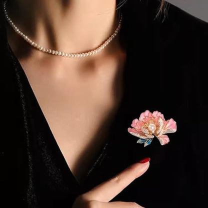 SYWDUDUCLT Fashion Elegant Brooches for Women Brooch, Suitable For Party And Daily Wear On Many Occasions - style: Peony-Pink