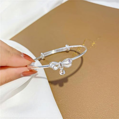 925 Sterling Silver Bracelet Plated Cuff Bangle Bracelet Fashionable Multi-layer Cross Wire Bangle Bracelet Open Adjustable Wide Cuff Bracelet for Teen Girls Fashion Jewelry - color: 14