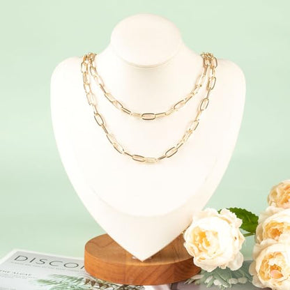 KYUNHOO 10 Meters Necklace Chain Roll 6MM Width Paperclip Chain for Jewelry Making Gold Plated Iron Necklace Chains Bulk Metal Chain for Craft DIY Jewelry Findings - color: 13x6mm Paperclip