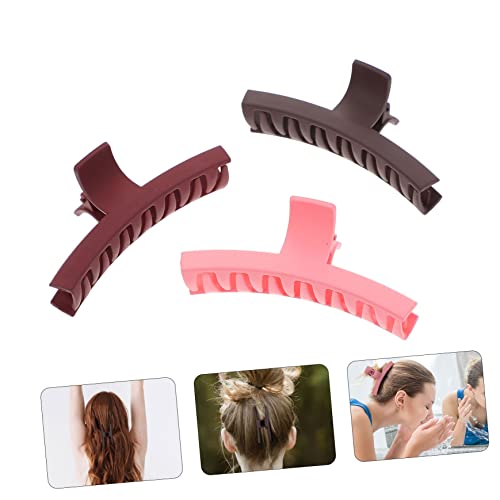 Outanaya Large Hair Claw Clips 3pcs Set Stylish Acrylic Hair Snap Clips Hair Barrette Hair Clamp Clip for Hair