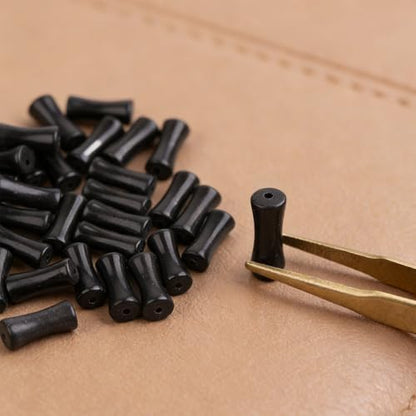 Black Bamboo Beads - 12mm Transparent Bamboo Joint Craft Beads, Natural Black Agate Stone Bamboo Shape Gem for DIY Jewelry Making Necklace Bracelet Earring (150PC) - color: 150PC