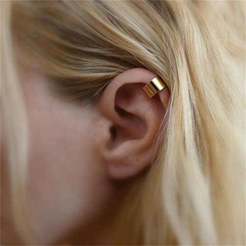 Longita Ear Cuff Earrings for Women non Piercing Ear Hoop Earrings Stainless Steel Clip On Cartilage Earring Huggie Dainty Minimal Crossed Conch Piercing Sparkling Jewelry Silver Rose Gold - color: A2: 8 pairs -gold