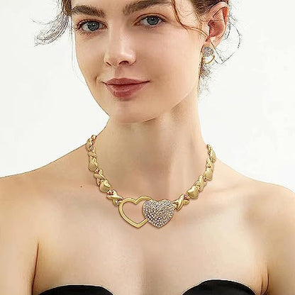 SYHOL Gold Jewelry Set 18K Gold Accessories for Women Jewelry Set Wedding Bridal Fashion Jewelry Sets Women Accessories Bracelets Earrings and Rings Sweetheart Gifts - color: X0091-Gold