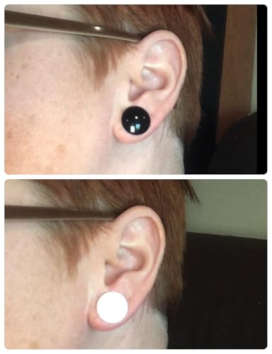 Cisyozi 6G-30mm Acrylic Gauges for Ear Double Flared Saddle Lightweight Ear Gauges Tunnels Plugs Stretcher Expander Piercing Body Jewelry for Women Men Black Clear - color: 14mm = 9/16 inch