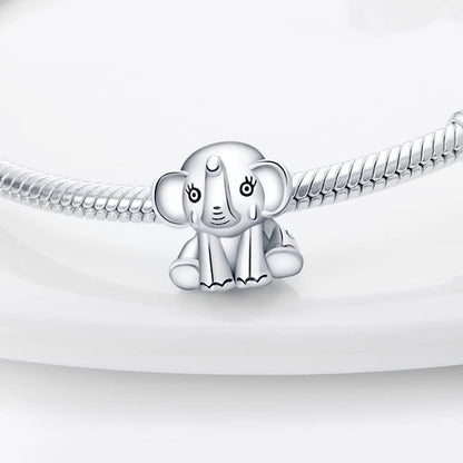 LIGHTDOG 925 Sterling Silver Charms for Bracelets Necklaces Dangle Pendants Beads Charms Fits Pandora Charms Bracelets Jewelry Holidays Gift for Women - style: Long Nose Elephant Charm