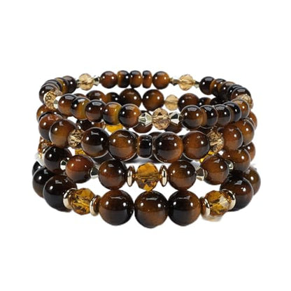 Boho Wooden Beads Bracelets Bohemian Bracelet Stack for Men Women Wood Beaded Bracelet Set - color: J