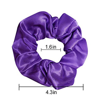Cubaco 12 Pieces Satin Hair Scrunchies Elastic Hair Bobbles Scrunchy Hair Ties Ponytail Holder Hair Ties, Purple Lovers - color: Purple