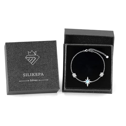 Moonstone Bracelet for Women 925 Sterling Silver Moonstone Bracelet Adjustable Jewelry Gift for Women - style: Star Bracelet