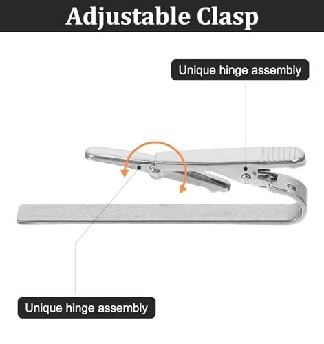 3 Pack Silver Tie Clips for Men, Classic Tie Clips for Men Silver with Adjustable Clasp Ideal for Professional Office Wear and Formal Events