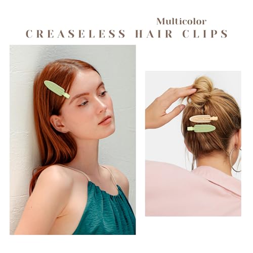 10 Pcs Creaseless No Crease No Bend Flat Hair Clips For Styling Non Slip Makeup Clips For Women Salon Hairstyle,Yellow Purple Beige Blue Green - color: Yellow Purple Beige Blue Green