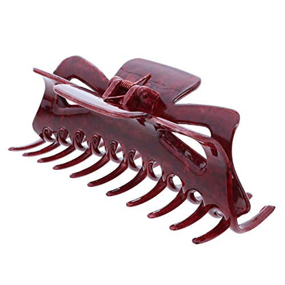 5.5 inch Jumbo Jaw Clip Extra Large Marbelized Hair Claw for Women(Red) - color: Red