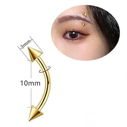 Zolure Eyebrow Piercing Jewelry Curved Barbell Stianless Steel Tiny Eyebrow Ring Daith Rook Earrings Vertical Labret Lip Jewelrys Ear Helix Conch for Women Men 16g 6mm/8mm/10mm - color: 16G 6mm/8mm/10mm #1G