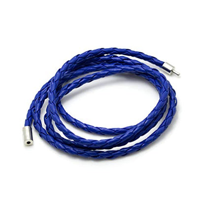 Xusamss Fashion Alloy Buckle Multilayer Leather Wrap Cuff Bracelet,7.5inches - color: Blue