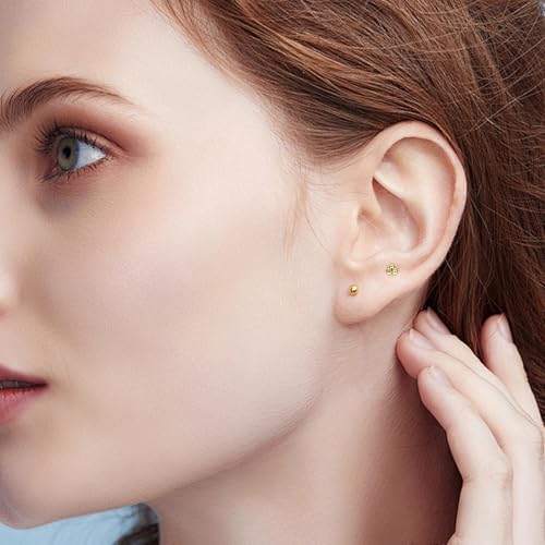 32PCS Gold Flat Back Earrings Set, Nose Piercings Cartilage Earrings for Women Tragus Piercing Jewelrys, Tragus Jewelry Lip Piercing Jewelrys, Labret Piercings Jewelry Flat Back Nose Stud