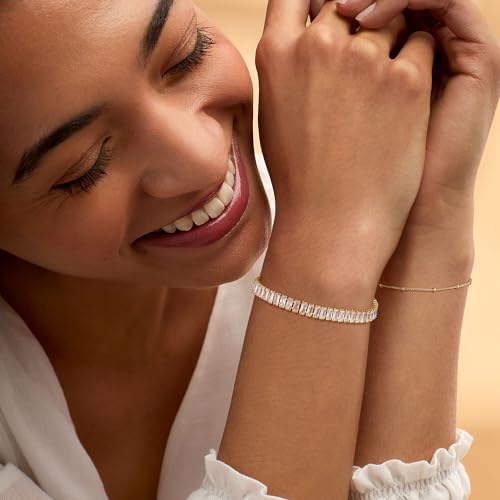 Bracelet for Women Gold Layered Set 14K Gold Filled Stackable Bracelets Trendy Figaro Satellite Chain Cuban Link Minimalist Dainty Bracelet Tennis Bracelet Jewelry - style: Tennis & Satellite