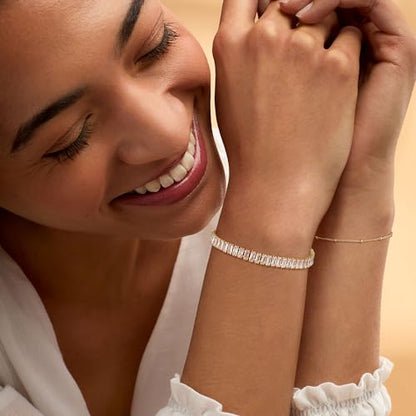 Bracelet for Women Gold Layered Set 14K Gold Filled Stackable Bracelets Trendy Figaro Satellite Chain Cuban Link Minimalist Dainty Bracelet Tennis Bracelet Jewelry - style: Tennis & Satellite