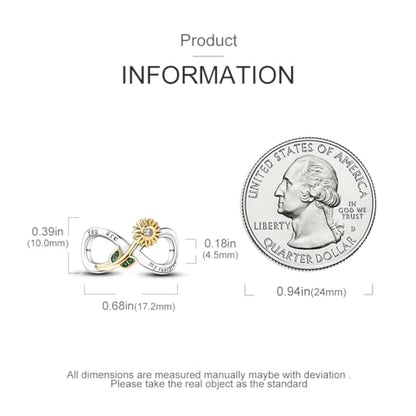 925 Silver Charm for Bracelets Animal Pet Insect Series Women Jewelry Gift - color: Gold Sunflower