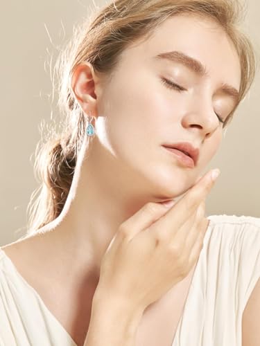 Dorunmo s925 Sterling Silver Western Dangle Drop Earrings Birthday Jewelry Gifts for Women - style: Turquoise+Tree of life