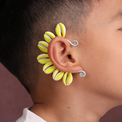 Wellike Gold Ear Cuffs For Women Non Piercing Single Clip On Earrings 18k Gold/Silver Plated Handmade Cuff Earrings Hypoallergenic Waterdrop Cowrie Shell Jewelry - color: KKWE584-G