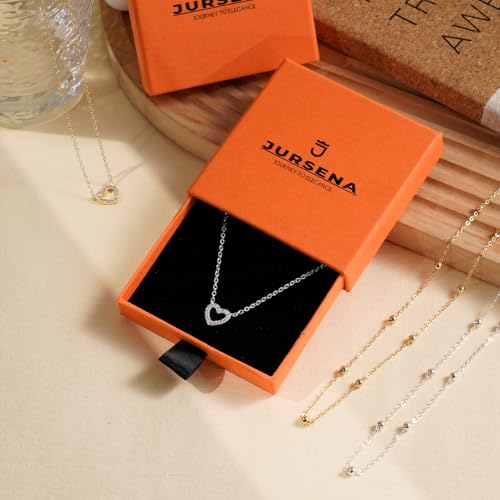 Layered Necklaces for Women | 14K Gold Plated Stackable Choker Necklace Set - Dainty Jewelry Gift - style: 2PCS-Silver heart layered necklaces