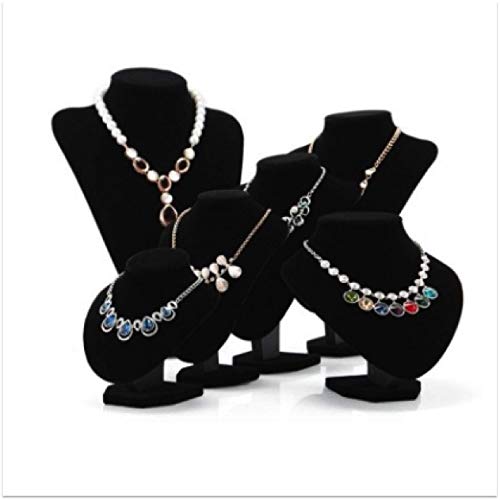 Comelyjewel 3pcs Jewelry Display Set – Velvet Necklace Stand & Bracelet Holder, Tangle-Free Jewelry Organizer for Home & Craft Show Display, Black Necklace Holder Stand for Vendors & Vanity