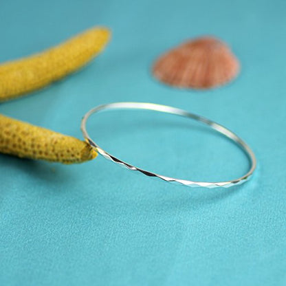 925 Sterling Silver Bangle Bracelet Bangles for Women/Girls | Bangle Bracelets for Women | 925 Sterling Silver Bracelets for Women | Dainty Bracelets - size: 7.3CM, style: Carved Bangle