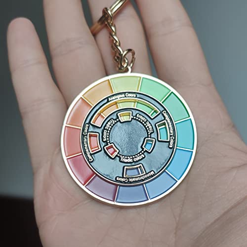 Color Wheel Pin Enamel brooch Spinning Wheel Christmas Gift art pin backpack lapel kawaii pins - style: Color Wheel Key chain
