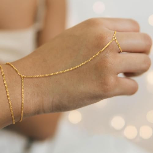 Dainty 14K Gold Plated Bracelets for Women Waterproof, Non Tarnish Gold Jewelry Sets, Thin Stackable Link Paperclip Chain Bracelet Pack Fashion Accessories Gifts for Womens - style: 5Pcs BRACELET SET-09
