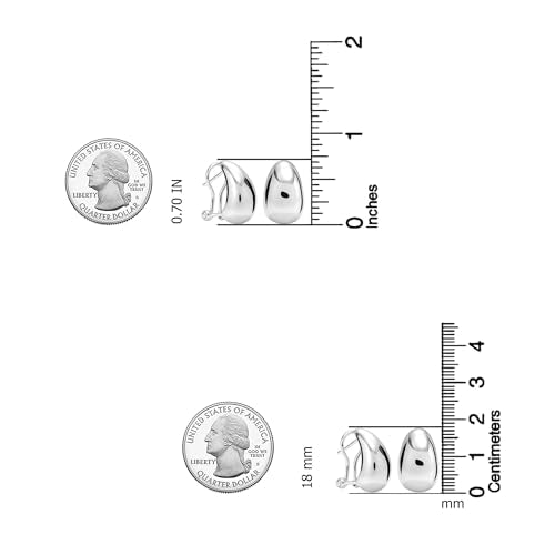 LeCalla 925 Sterling Silver Stud Earrings for Women | Pierced Omega Back Earring | Omega Earrings Jewelry Gift for Her, Wife | Daily Wear & Special Occasion Earring - color: Omega Back 03
