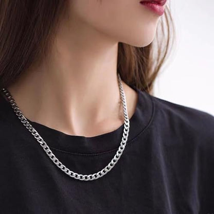 Miami Curb Cuban Link Chain for Men 9mm/12mm Width Chunky Hip Hop Necklace Curb Chains Length Chain 20"/22" for Men Women - color: Silver 9mm -