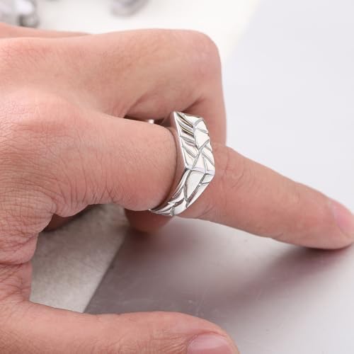 PCY Stainless Steel Gold Plated Men Women Band Ring - color: 8mm Silver FX