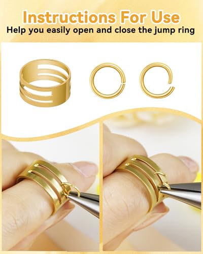 FIVEIZERO 2400PCS Jump Rings Kit for Jewelry Making and Craft Supplies ﻿﻿ ﻿ | Gold/Silver Jump Rings,Lobster Clasps & Tools-Pliers,Tweezer,Opener;2400pcs Sufficient Quantity；4/5/6/8/10mm Jump Rings；﻿﻿