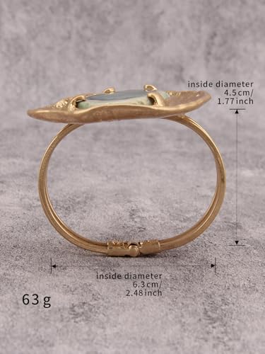 Gold Cuff Bracelet for Women Chunky Bracelet Statement Bracelet | Chunky Bangle Bracelets for Women Silver Beaded Open Bangle Stackable Stretch Bead Bracelet Boho Jewelry Gift for Wife Couple - style: Chunky Gold Cuff Bracelets