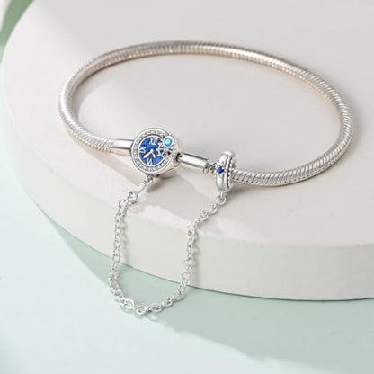 KUNSIR 925 Sterling Silver Snake Chain Bracelet with Safety Chain Charm Bracelets for Women Teen - style: PAB038