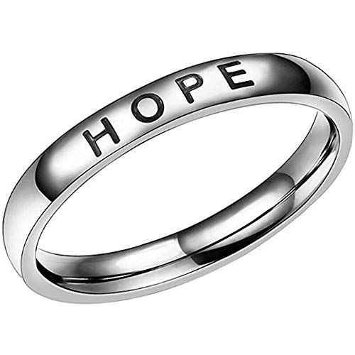 Jude Jewelers 4mm Stainless Steel Love Faith Hope Blessed Mantra Inspirational Wedding Band Ring - color: Hope